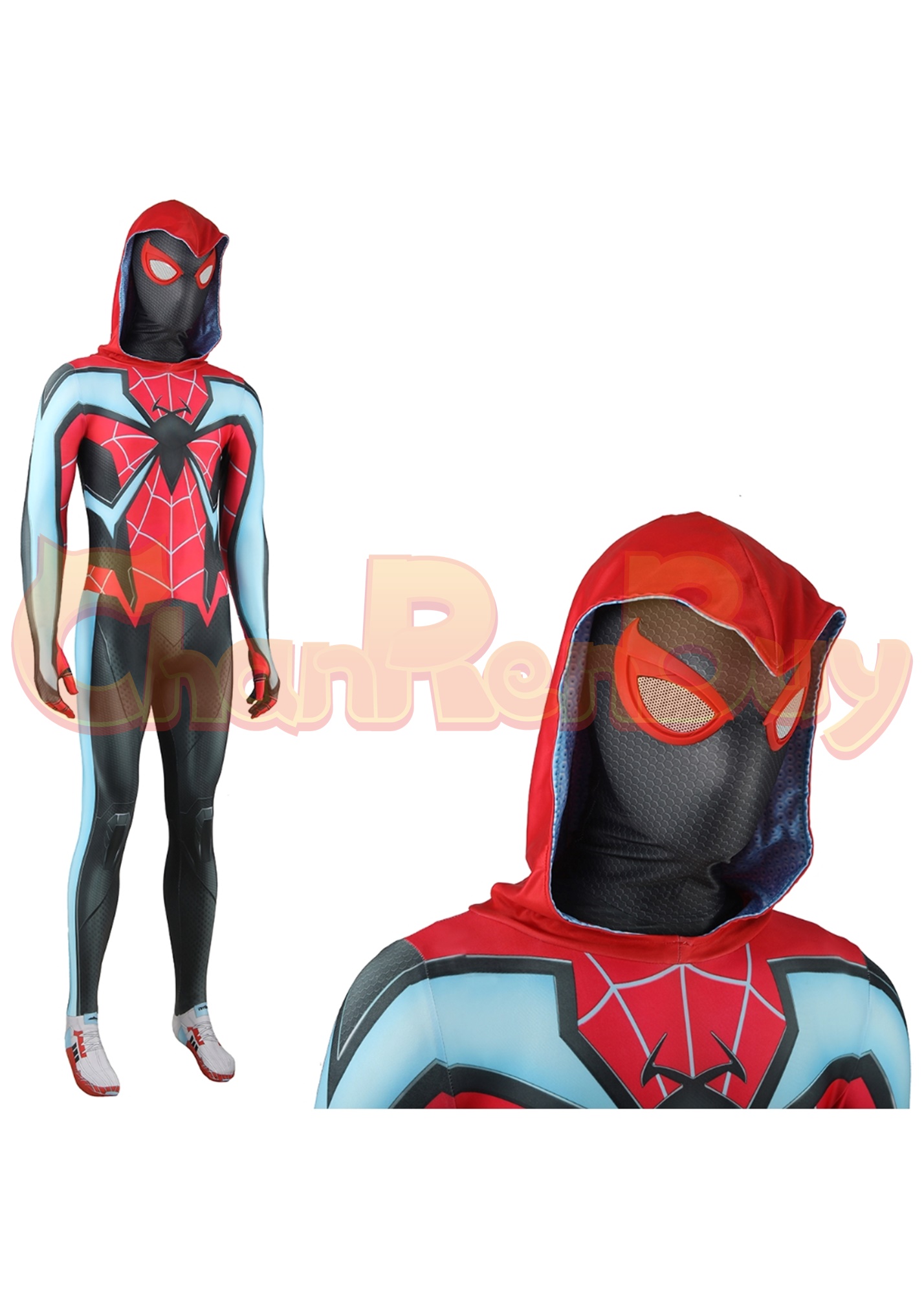 Miles Morales Costume Bodysuit Marvel's Spider-Man 2 Cosplay for Adult Kids Red Ver