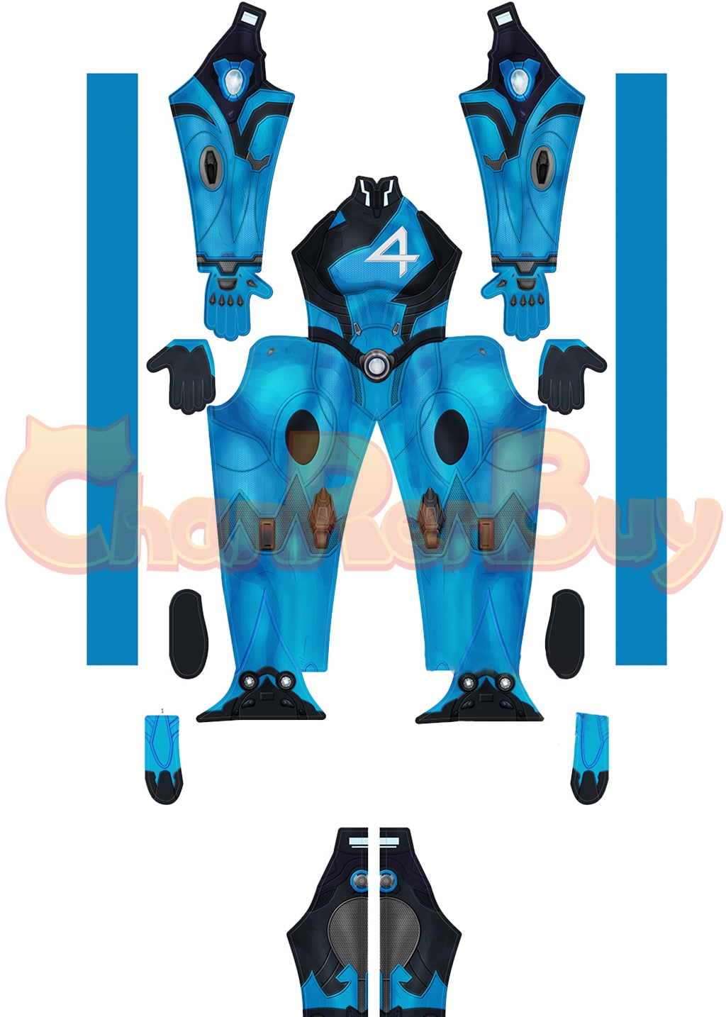 Invisible Woman Costume Fantastic Four Bodysuit Cosplay for Adult Kids Blue Ver