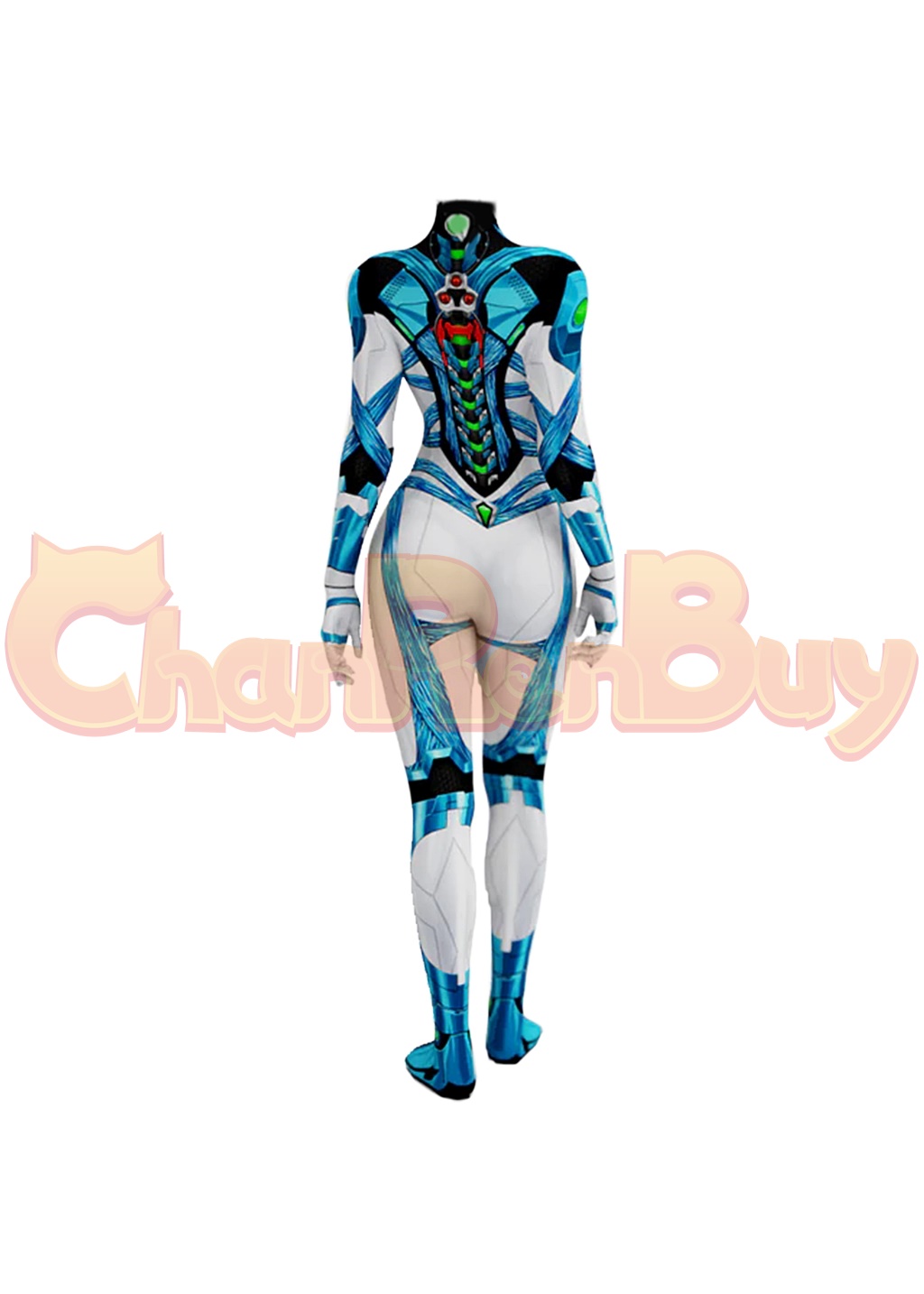 Samus Aran Costume Metroid Bodysuit Cosplay for Adult Kids