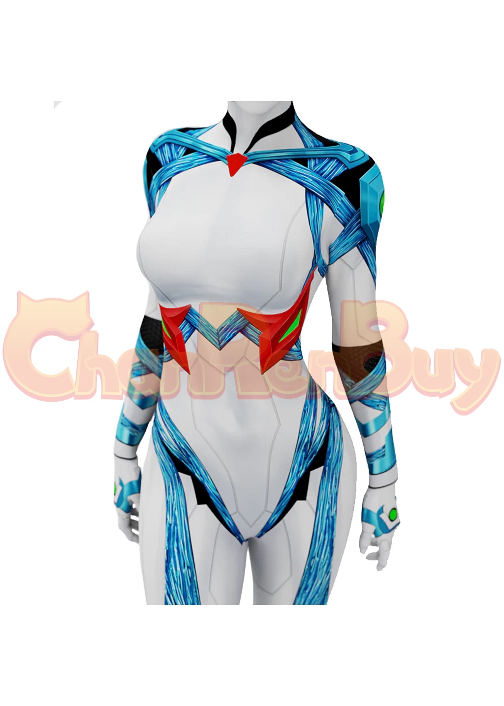 Samus Aran Costume Metroid Bodysuit Cosplay for Adult Kids