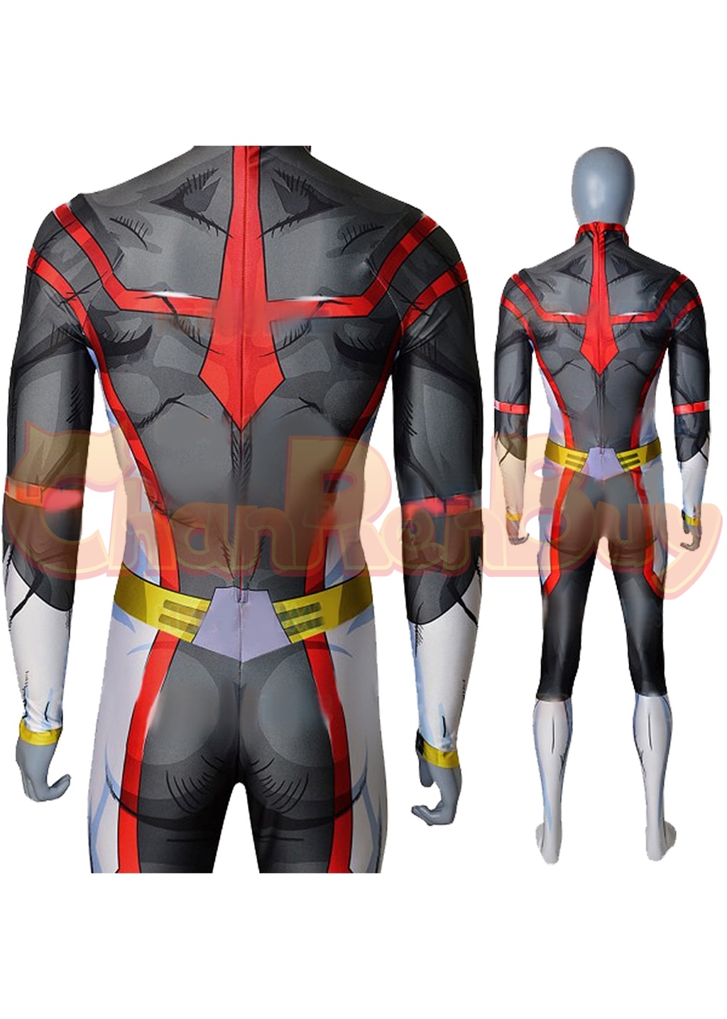All Might Costume Bodysuit My Hero Academia Cosplay for Adult Kids Gray Ver