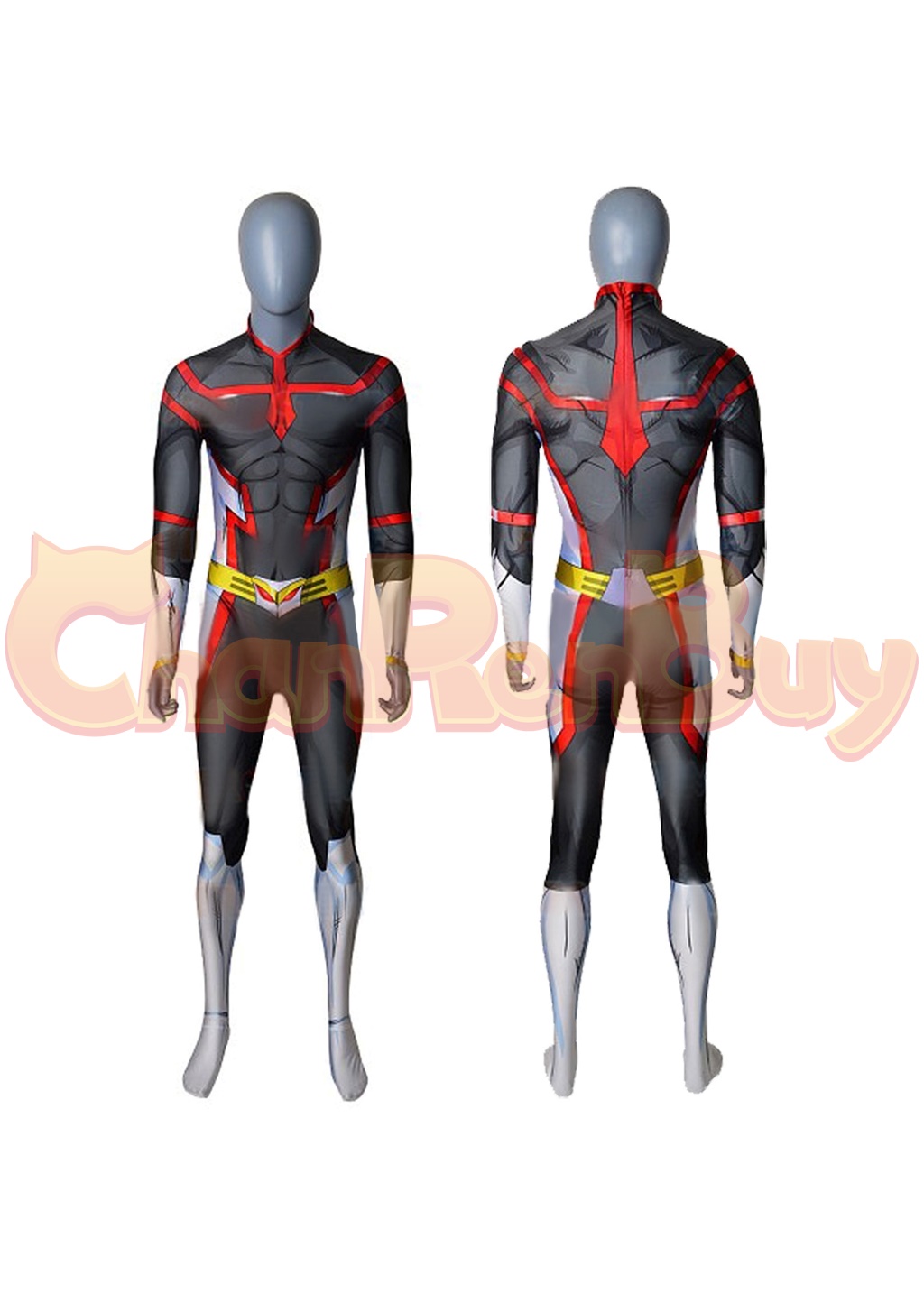 All Might Costume Bodysuit My Hero Academia Cosplay for Adult Kids Gray Ver