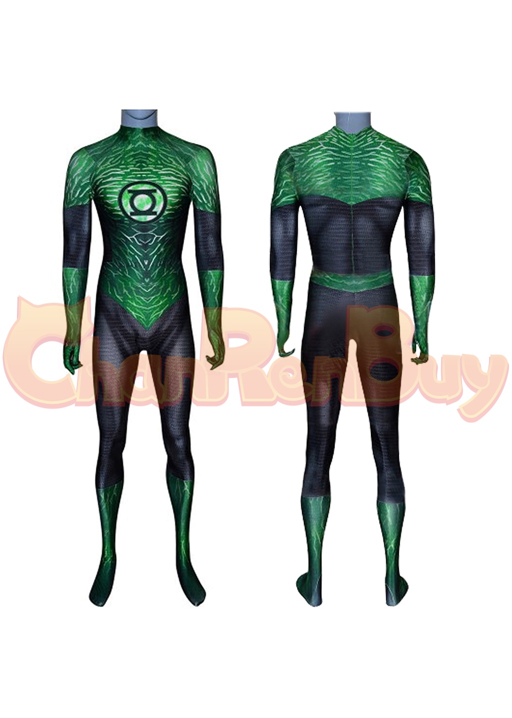 John Stewart Costume Bodysuit Green Lantern Cosplay for Adult Kids