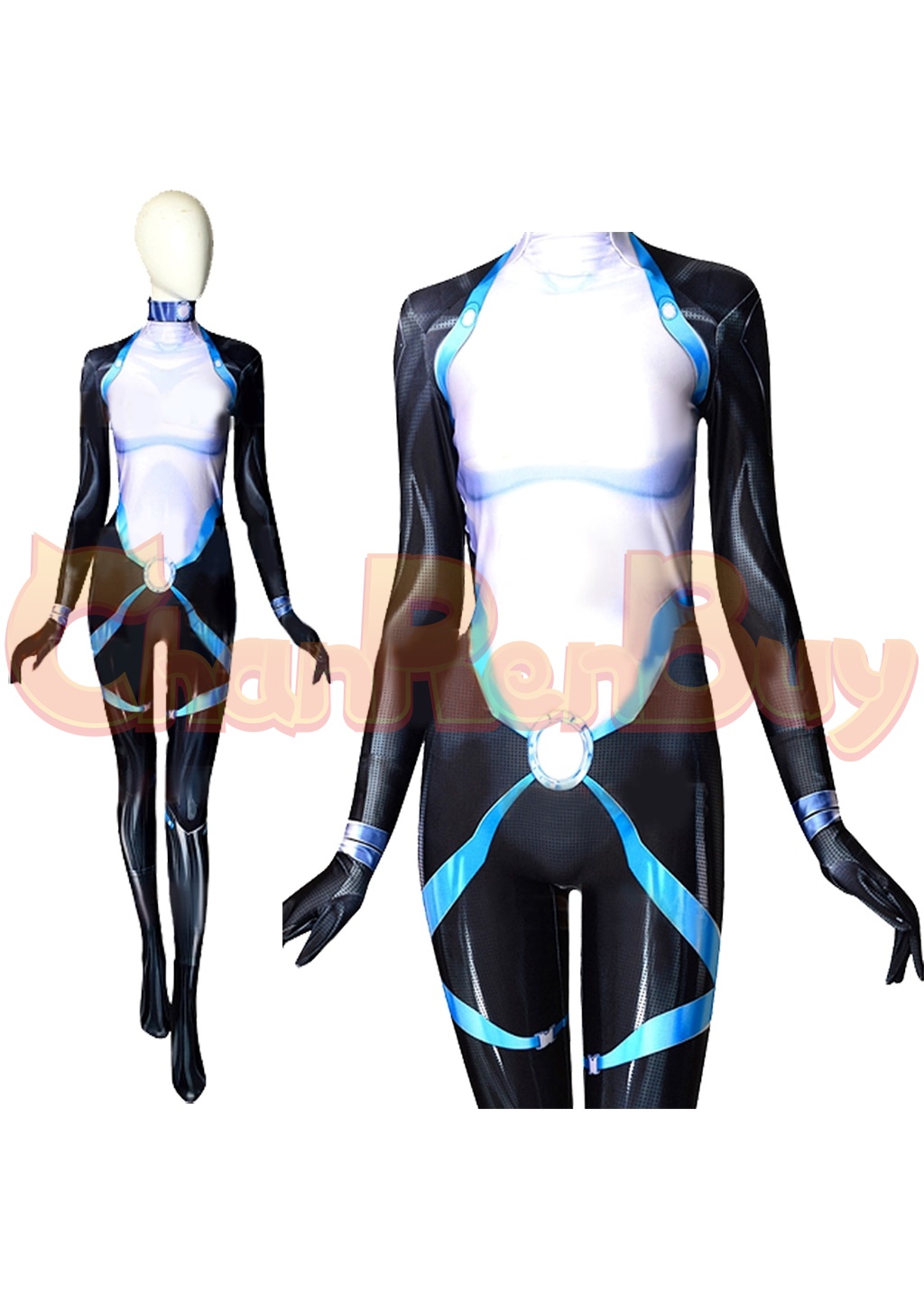 Domino Costume X-Force Neena Thurman Bodysuit Cosplay for Adult Kids