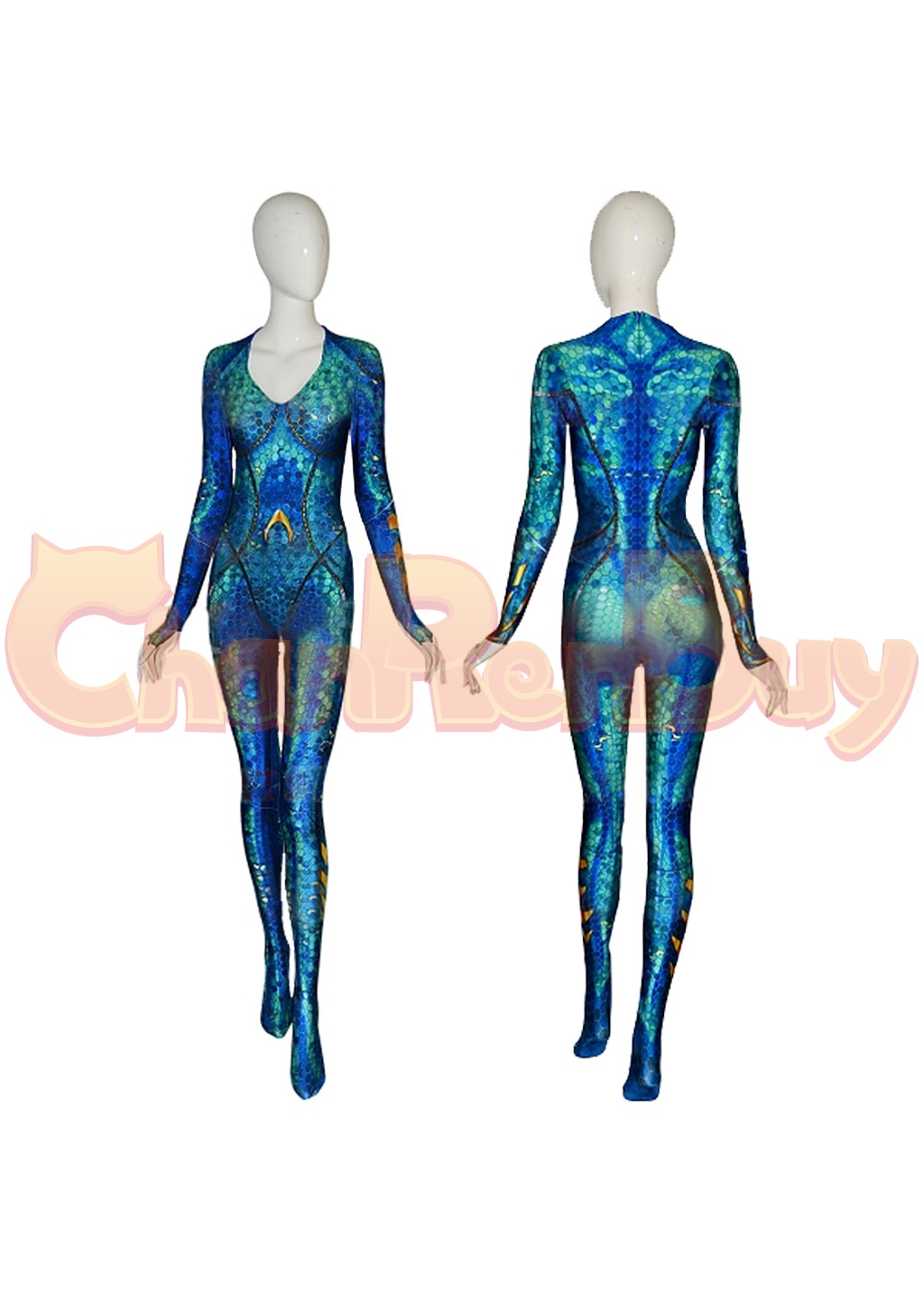 Mera Costume Aquaman Bodysuit Cosplay for Adult Kids