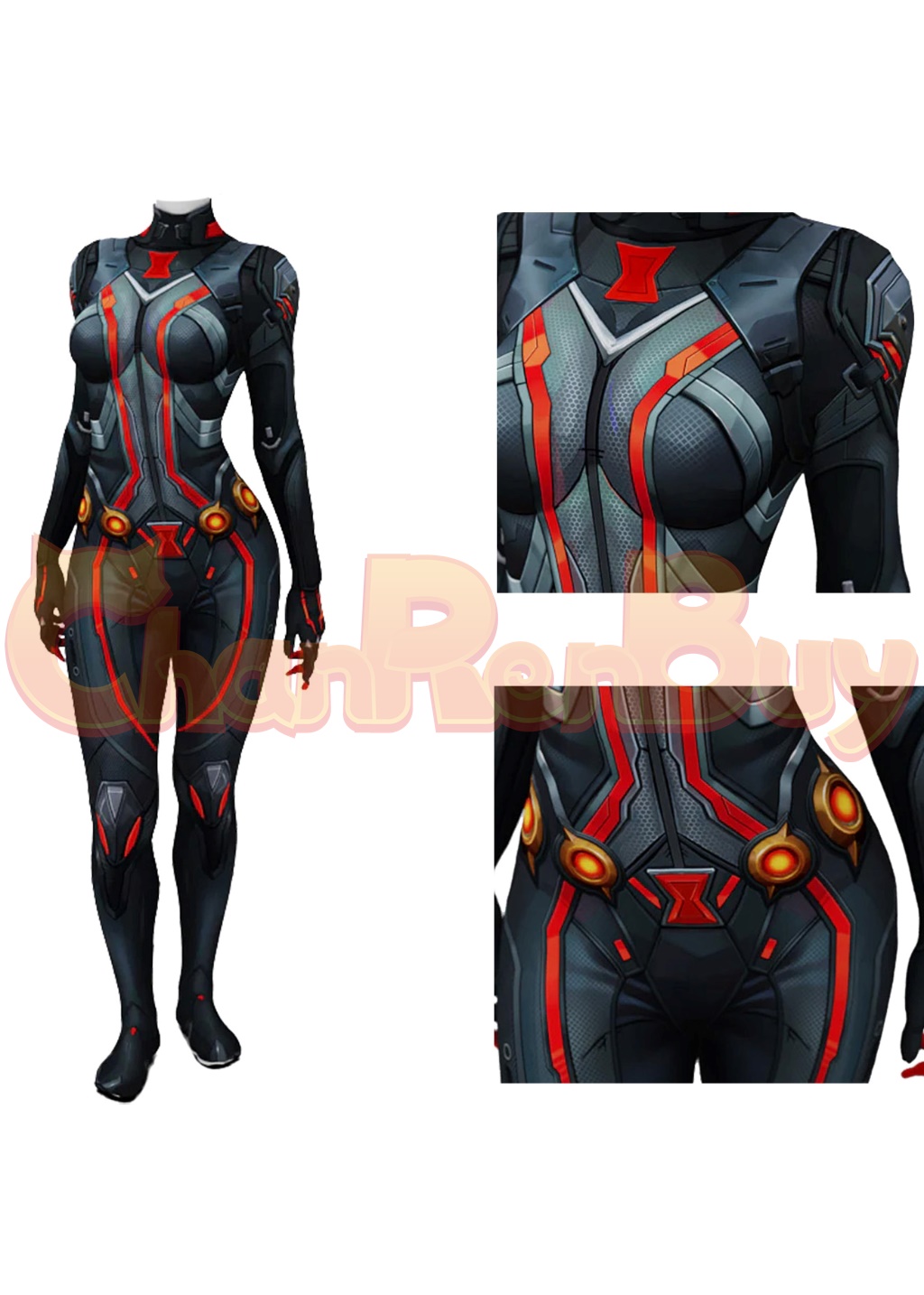 Black Widow Costume Marvel Rivals Bodysuit Cosplay for Adult Kids