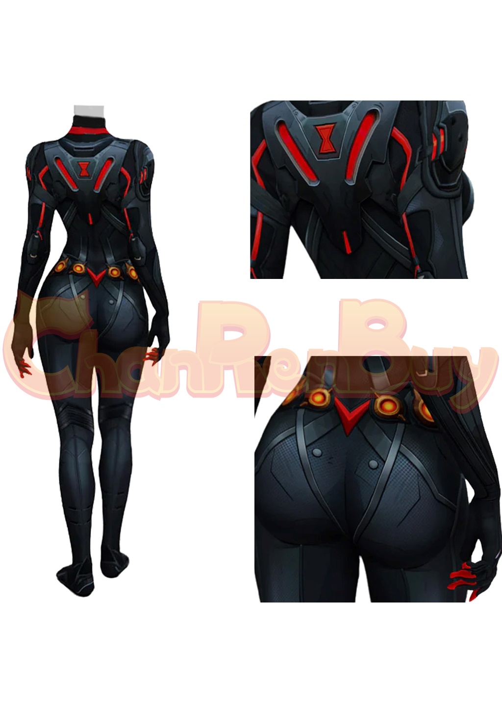 Black Widow Costume Marvel Rivals Bodysuit Cosplay for Adult Kids