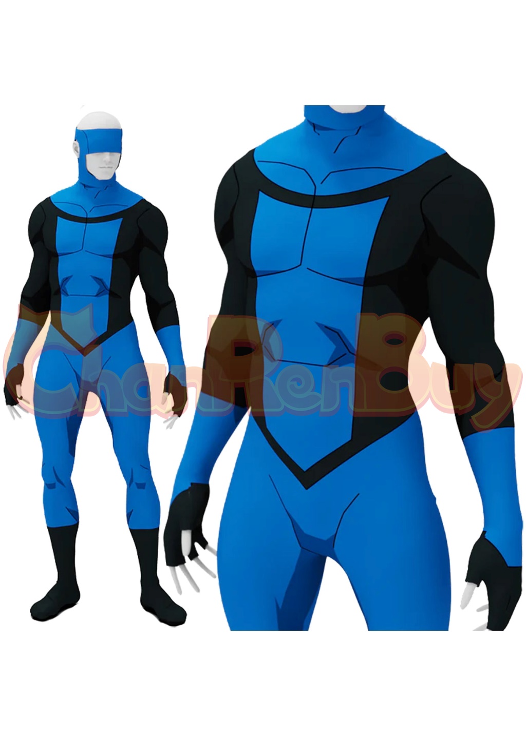Omni-Man Costume Bodysuit Invincible Nolan Grayson Cosplay for Adult Kids Blue Ver