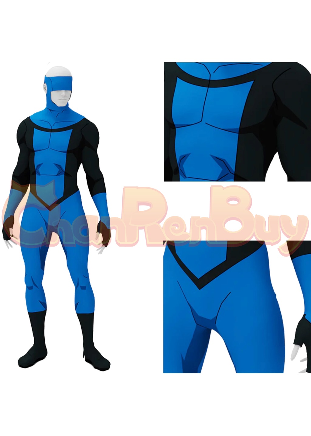 Omni-Man Costume Bodysuit Invincible Nolan Grayson Cosplay for Adult Kids Blue Ver