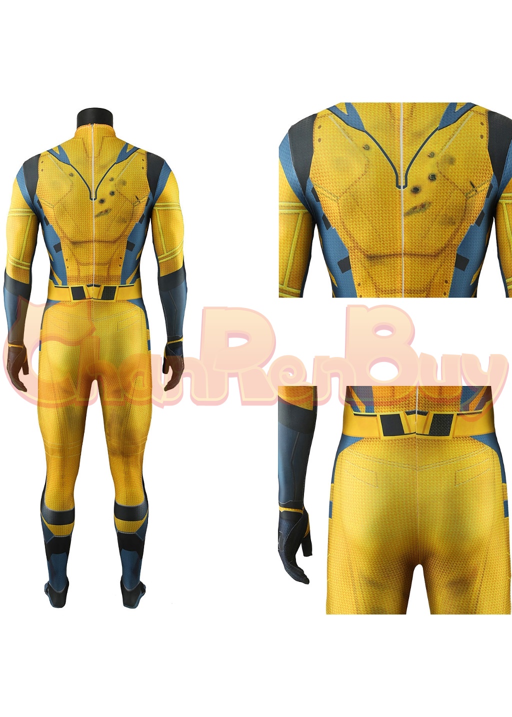 Wolverine Costume Bodysuit Deadpool & Wolverine Cosplay for Adult Kids Damaged Ver