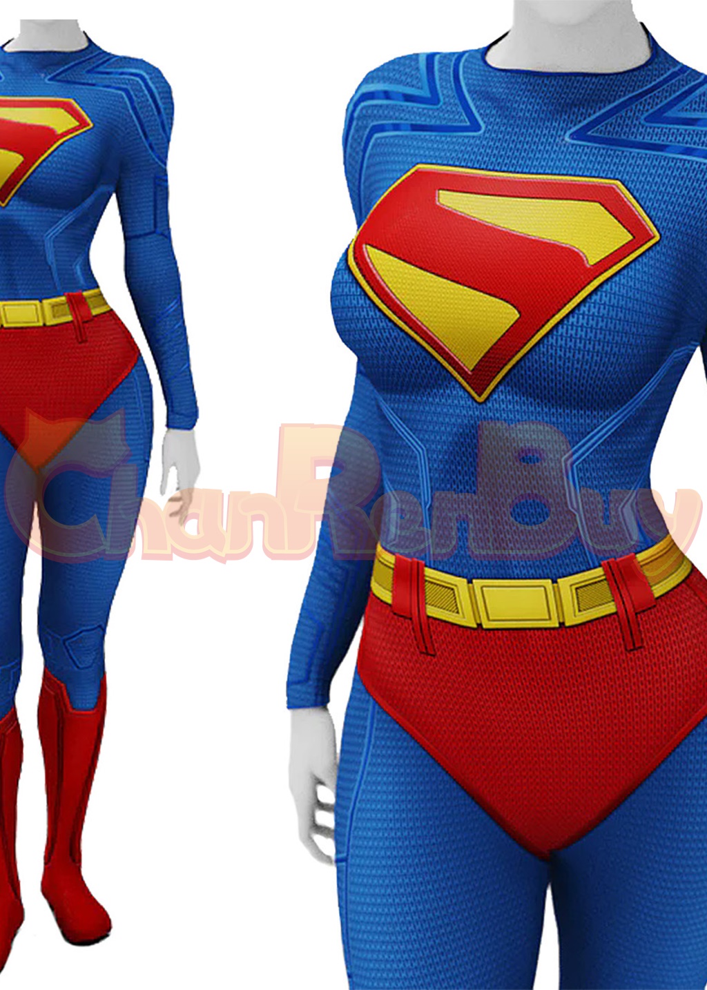 Superhero Man Costume Bodysuit Cosplay Female Ver for Adult Kids