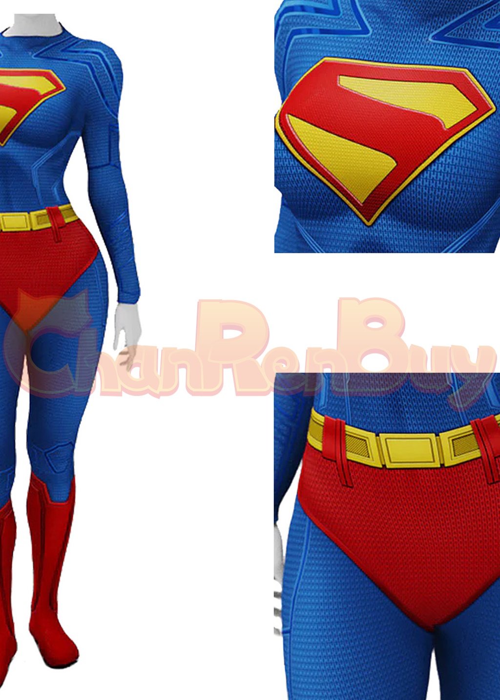 Superhero Man Costume Bodysuit Cosplay Female Ver for Adult Kids