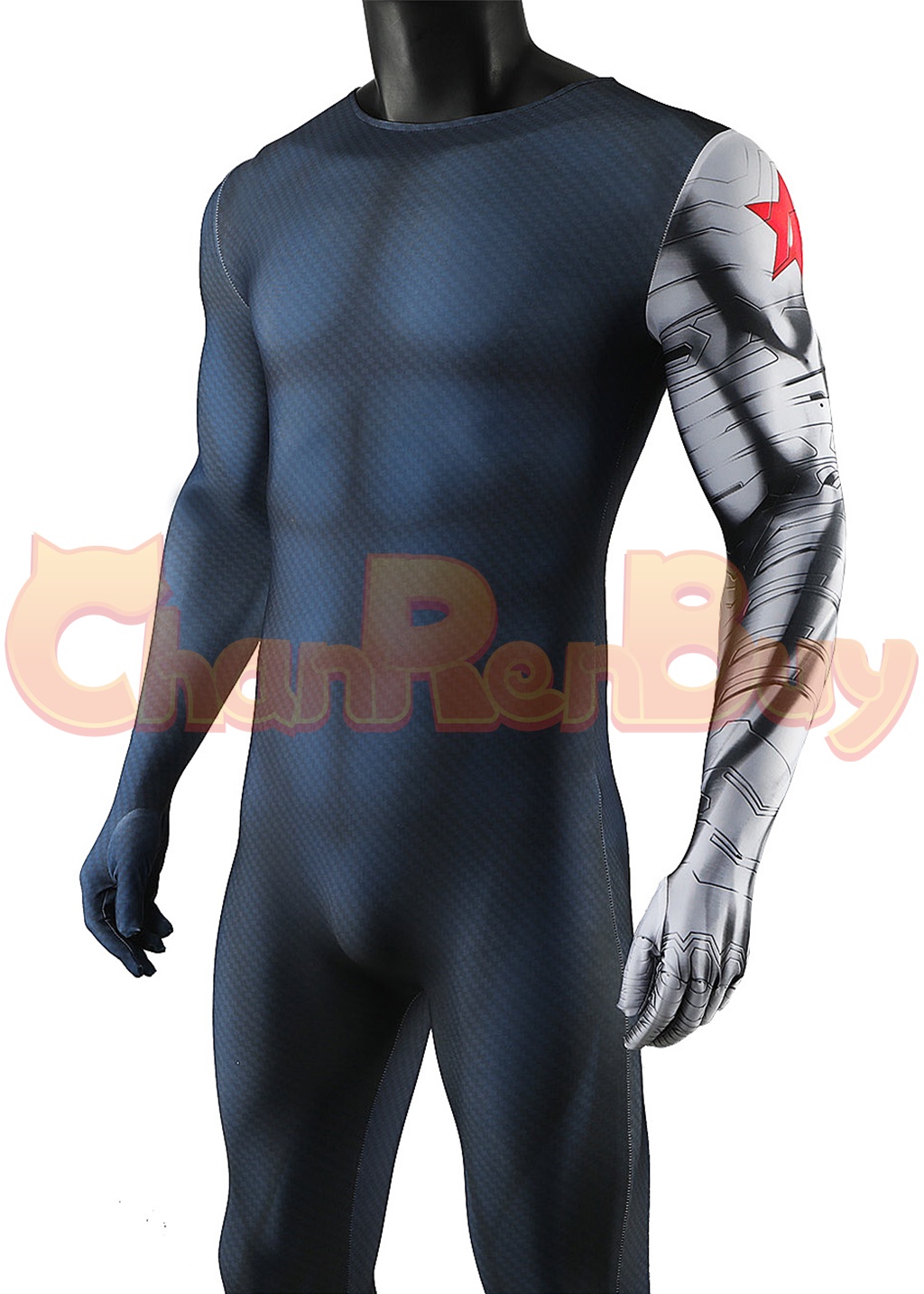 Captain America Winter Soldier Costume Bucky Barnes Bodysuit Cosplay for Adult Kids