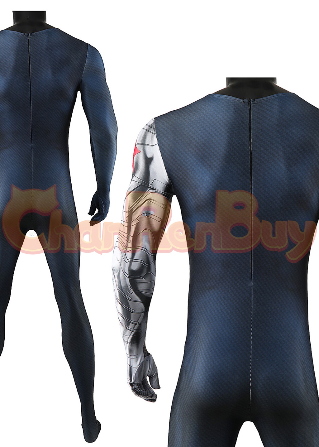 Captain America Winter Soldier Costume Bucky Barnes Bodysuit Cosplay for Adult Kids