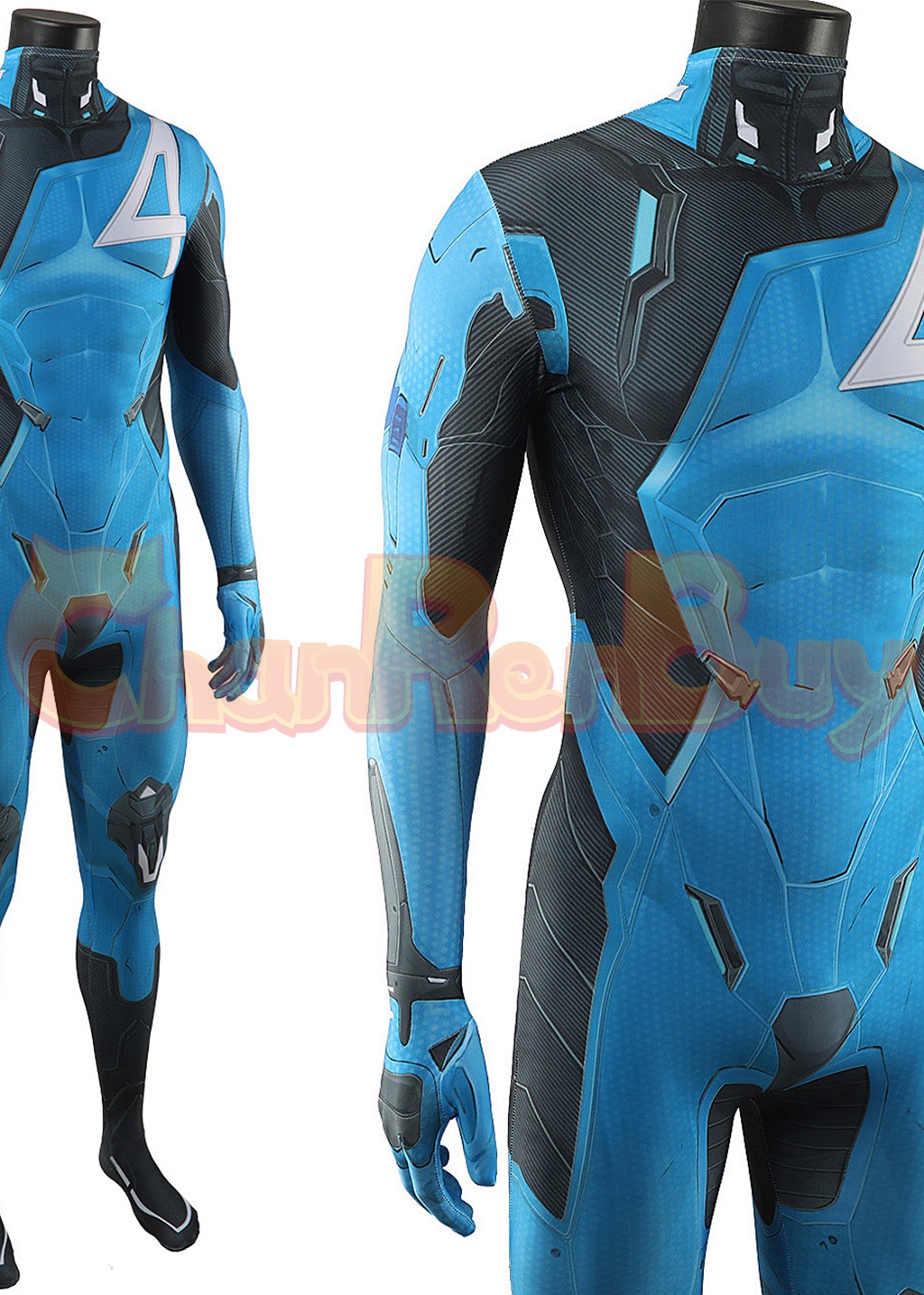 Mr. Fantastic Costume Marvel Rivals Bodysuit Cosplay Blue Ver for Adult Kids