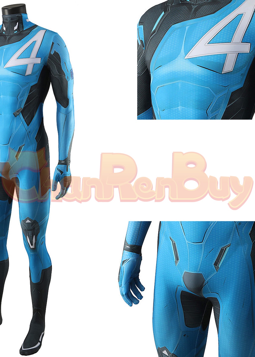 Mr. Fantastic Costume Marvel Rivals Bodysuit Cosplay Blue Ver for Adult Kids