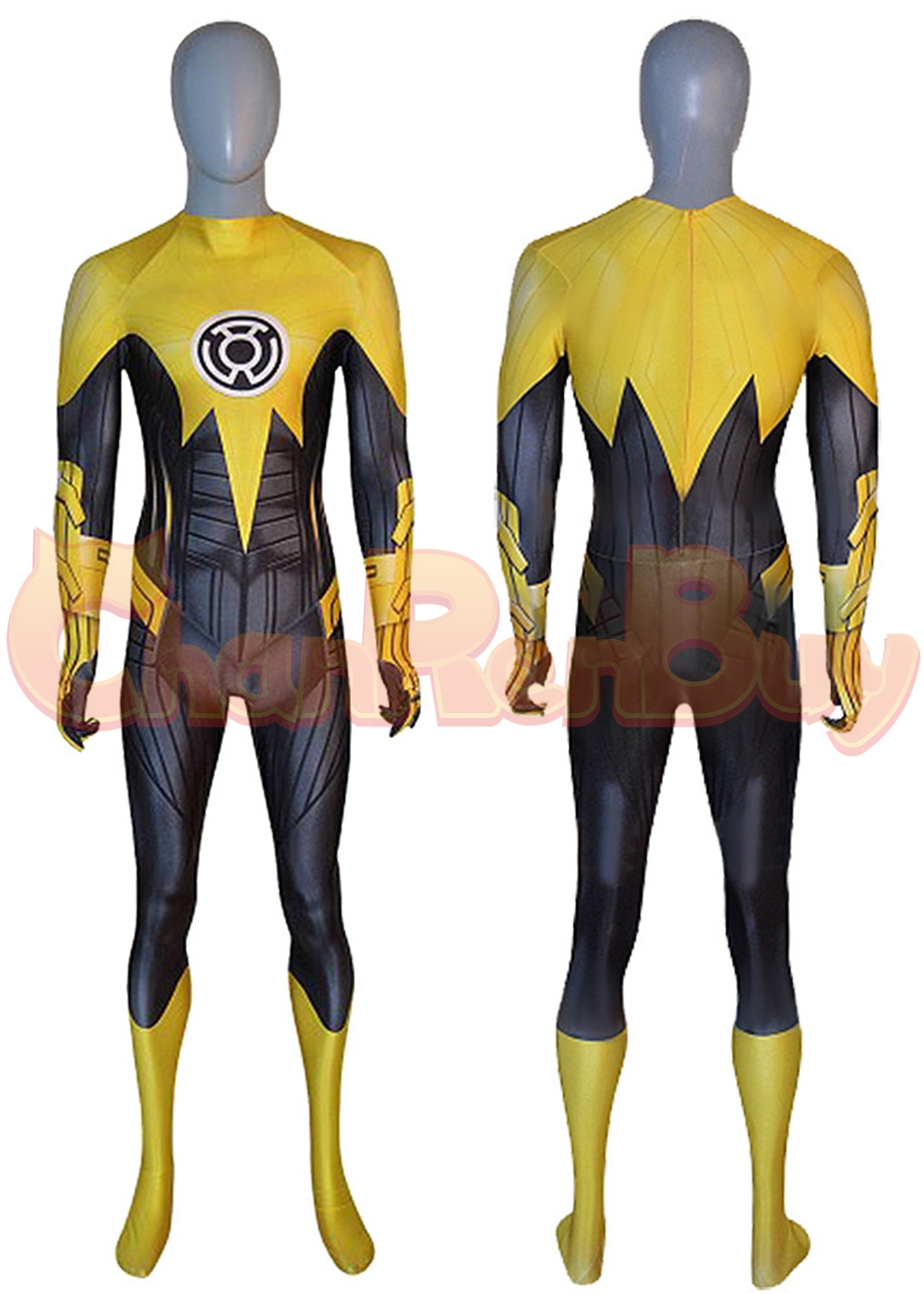 Sinestro Corps Costume Green Lantern Emerald Knights Bodysuit Cosplay for Adult Kids