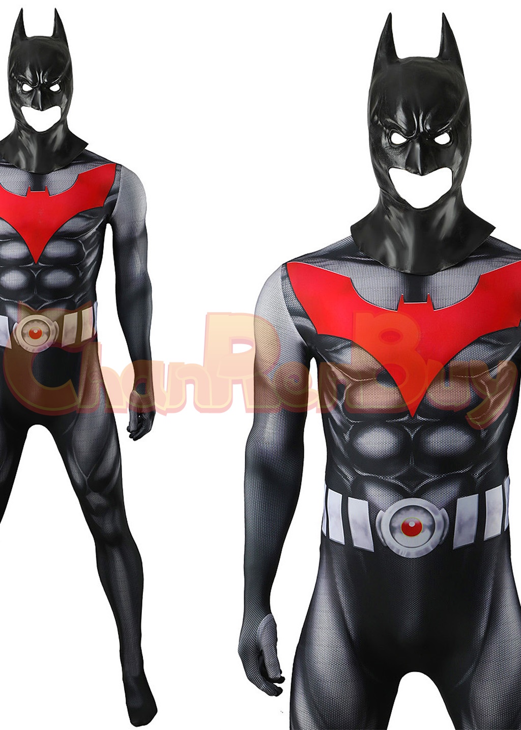 Bat Style Man Costume Superhero Bodysuit Cosplay for Adult Kids with Mask