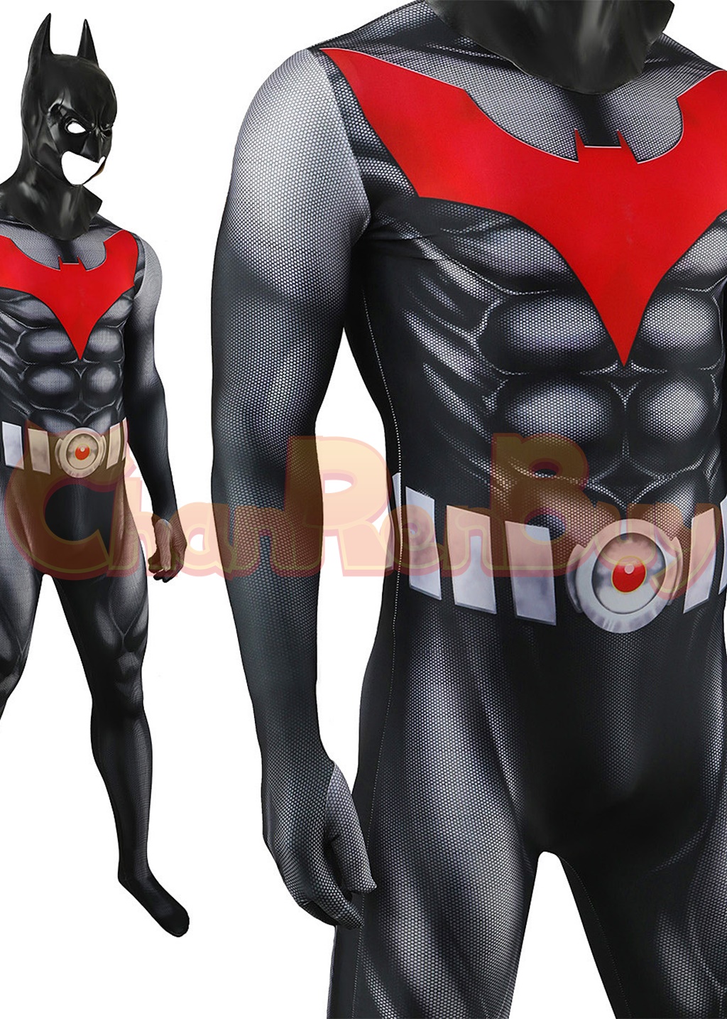 Bat Style Man Costume Superhero Bodysuit Cosplay for Adult Kids with Mask