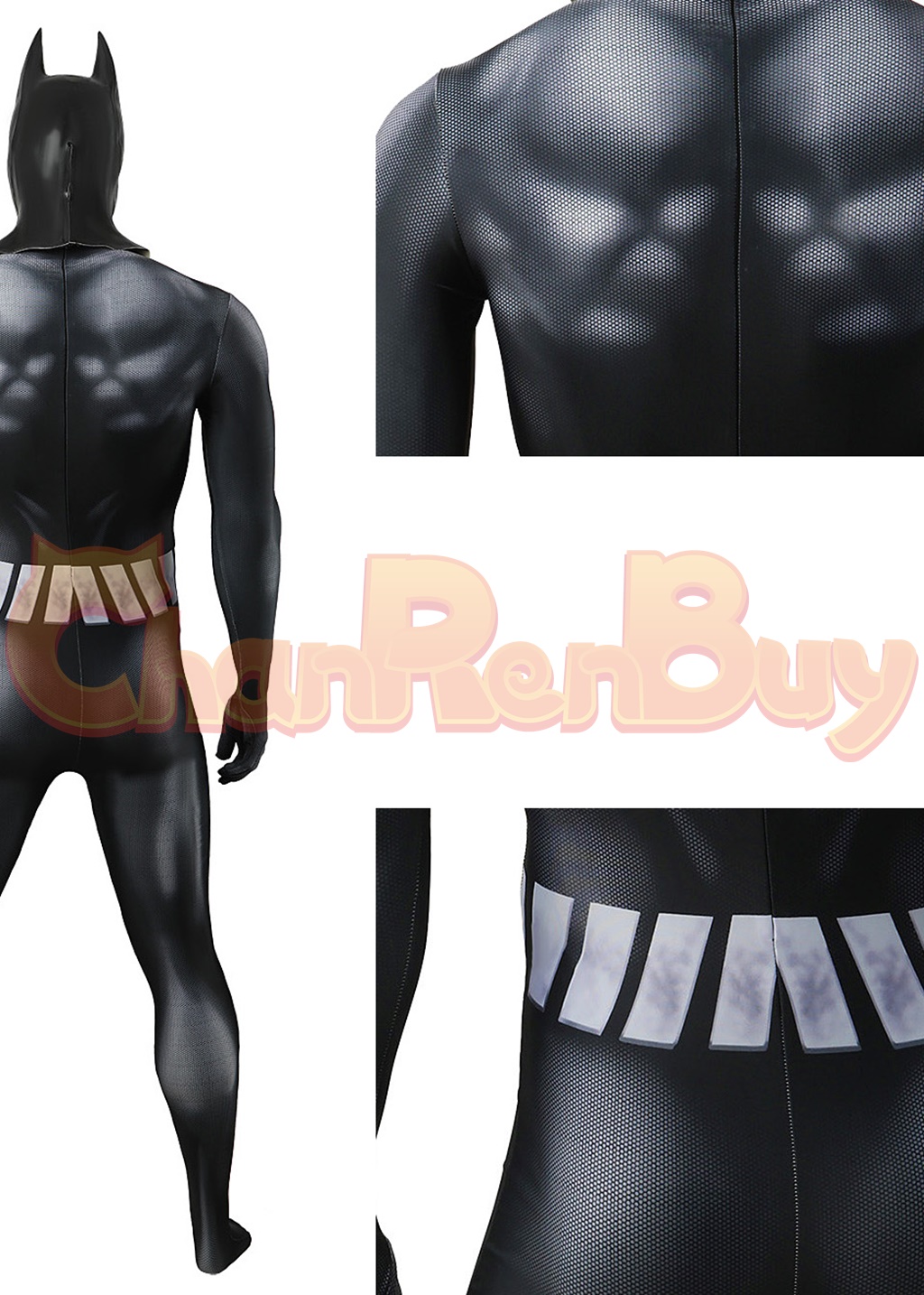 Bat Style Man Costume Superhero Bodysuit Cosplay for Adult Kids with Mask