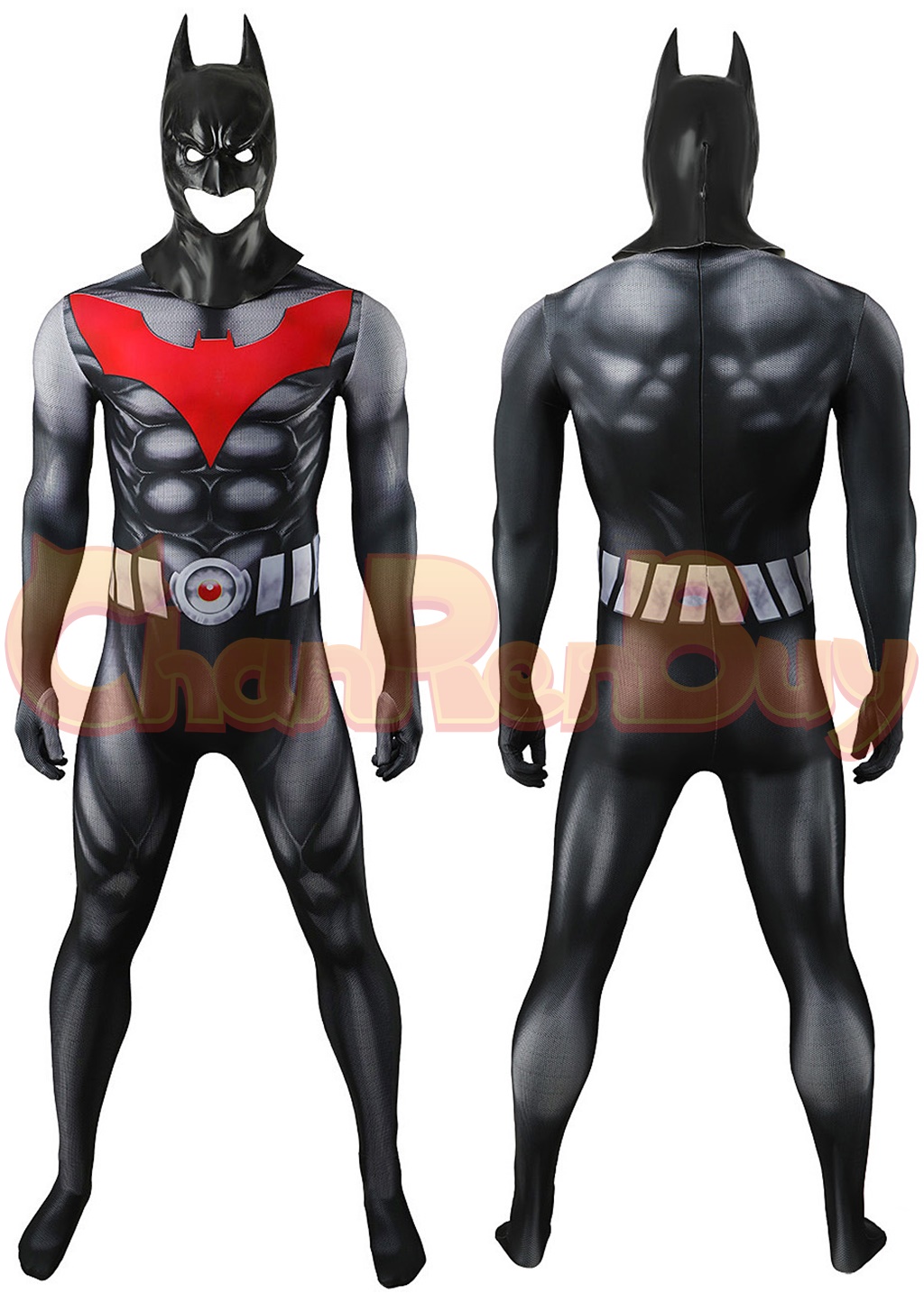 Bat Style Man Costume Superhero Bodysuit Cosplay for Adult Kids with Mask