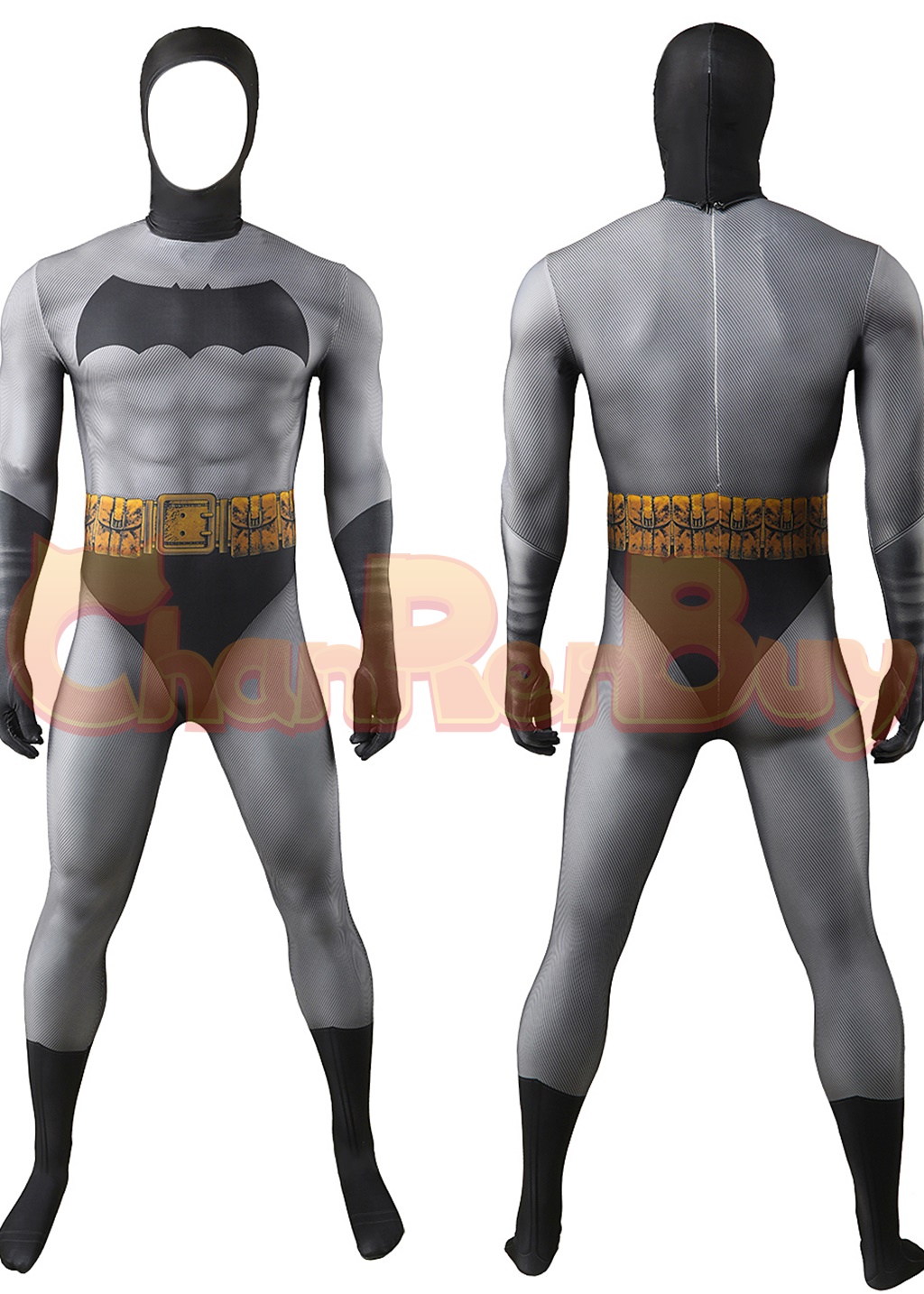 Bat Style Man Costume Superhero Bodysuit Cosplay for Adult Kids with Cloak