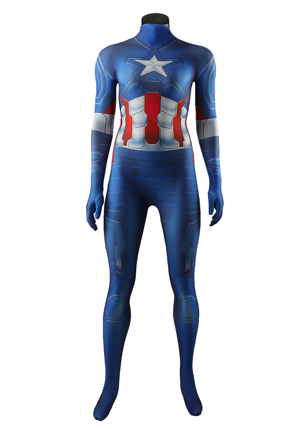 Captain America Costume Bodysuit Cosplay for Adult Kids Female Ver