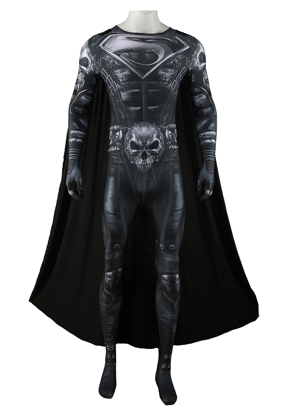 Superman Costume Dark Nights: Death Metal Bodysuit Cosplay Black Ver for Adult Kids