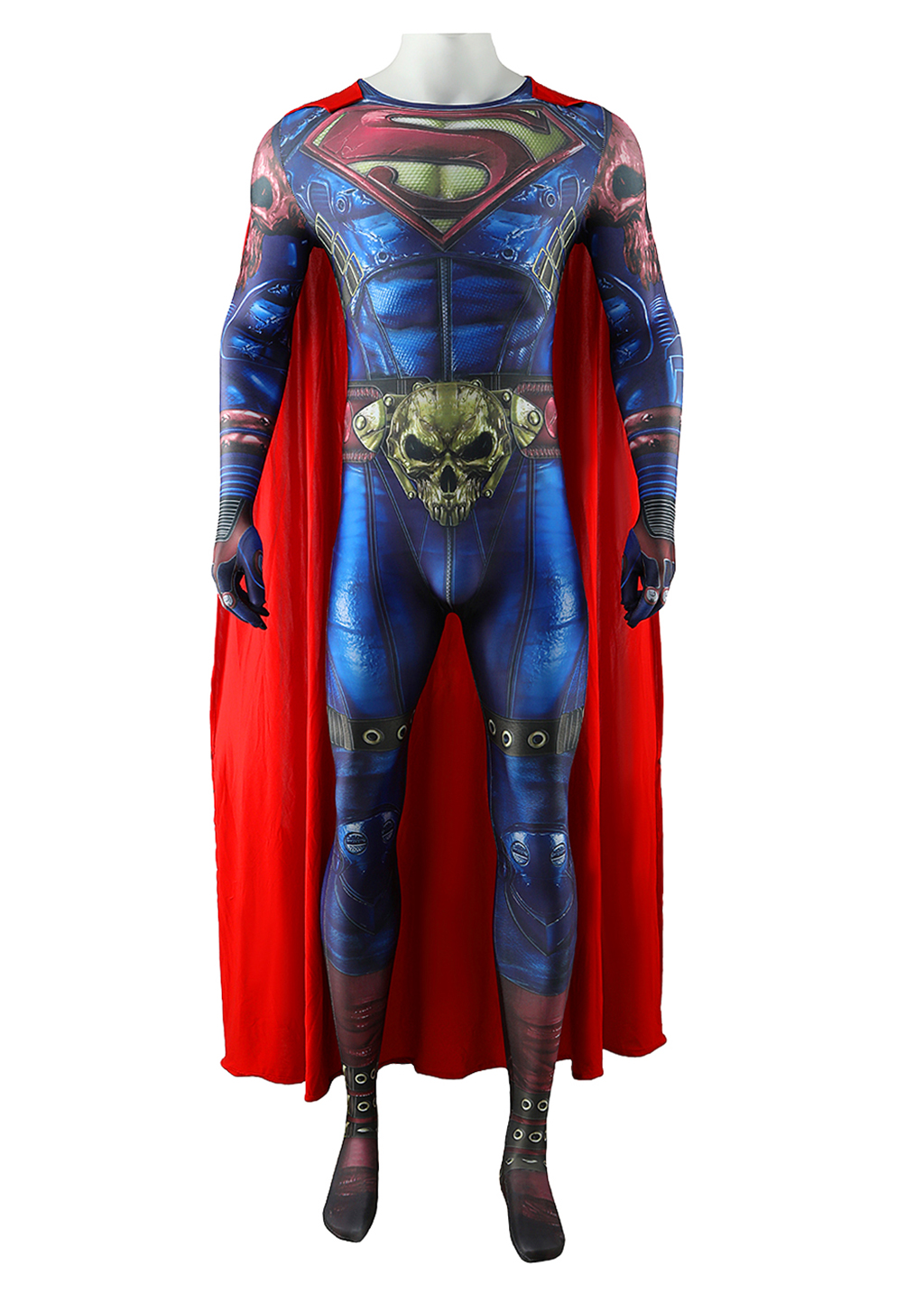Superman Costume Dark Nights: Death Metal Bodysuit Cosplay for Adult Kids