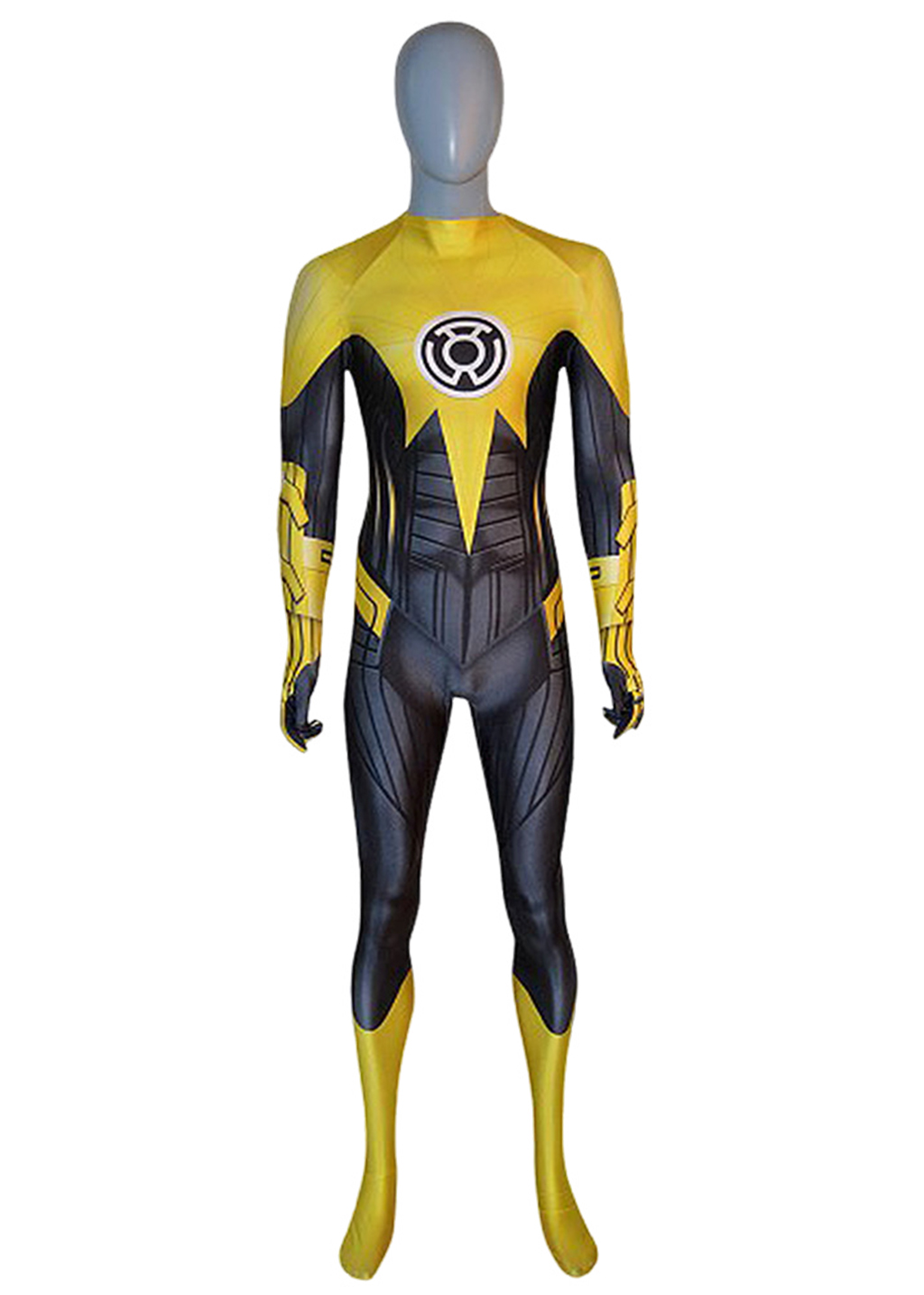 Sinestro Corps Costume Green Lantern Emerald Knights Bodysuit Cosplay for Adult Kids