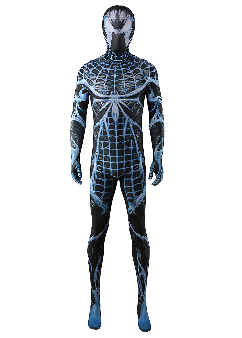 Venom Costume Marvel's Spider-man 2 Bodysuit Cosplay for Adult Kids Black Blue Ver