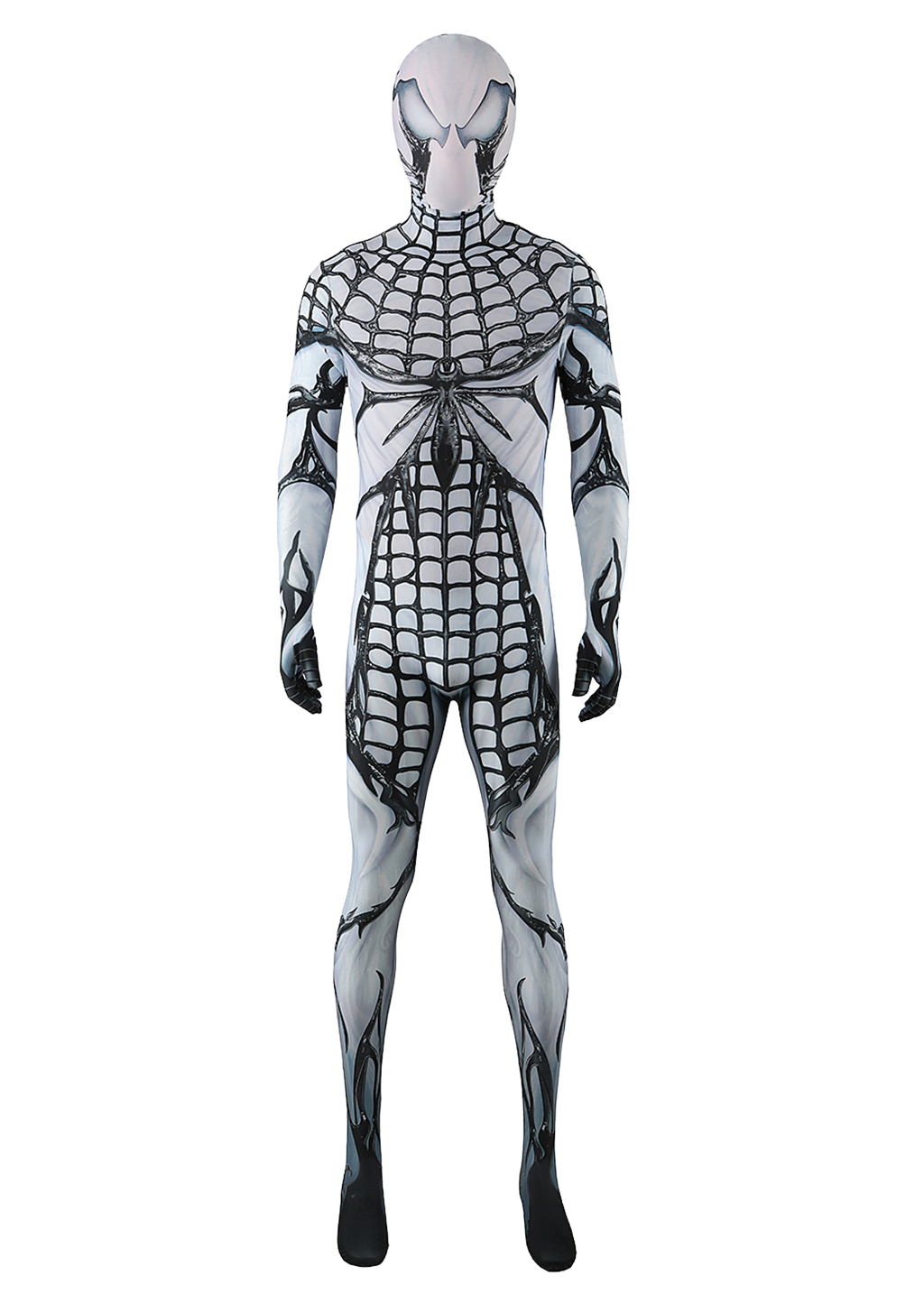 Venom Costume Marvel's Spider-man 2 Bodysuit Cosplay for Adult Kids Black White Ver