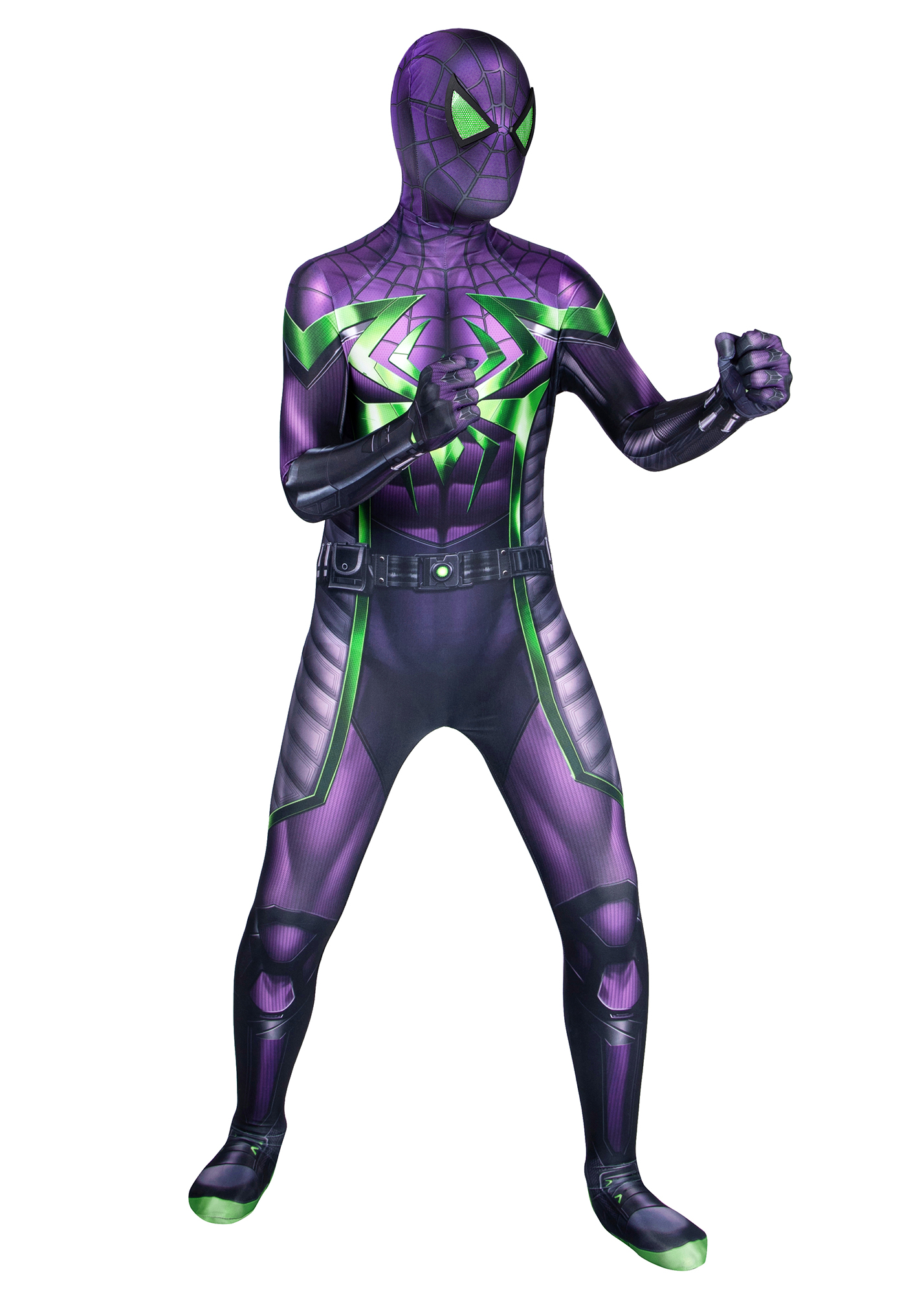 Miles Morales Purple Reign Suit Costume  Marvel's Spider-Man Bodysuit Cosplay for Kids