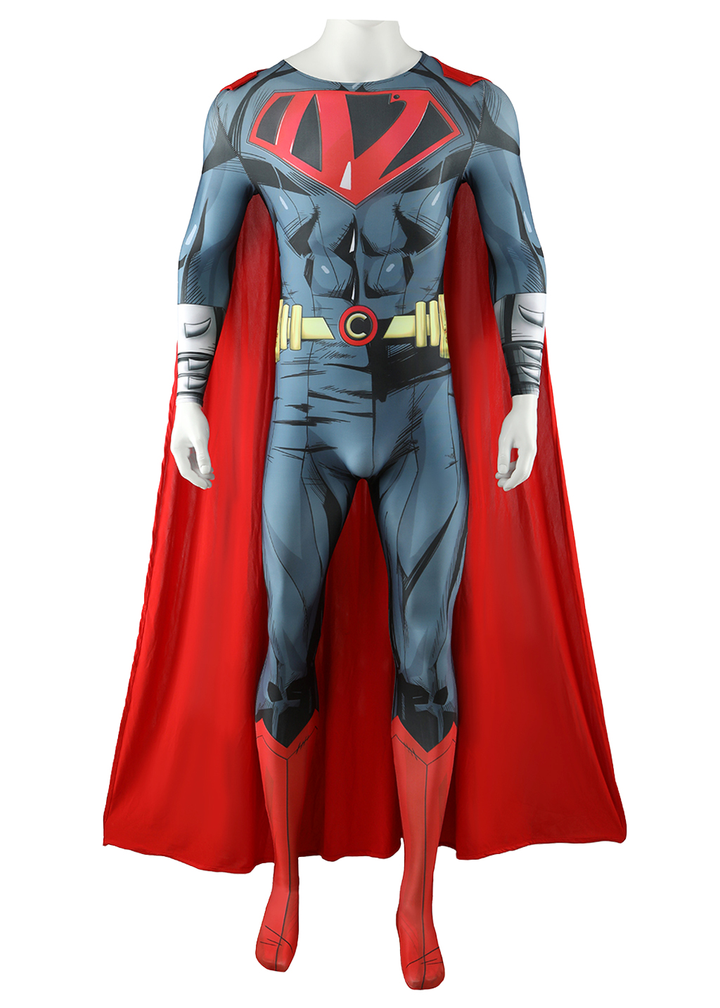 Superman Costume Nicolas Cage Bodysuit Cosplay for Adult Kids