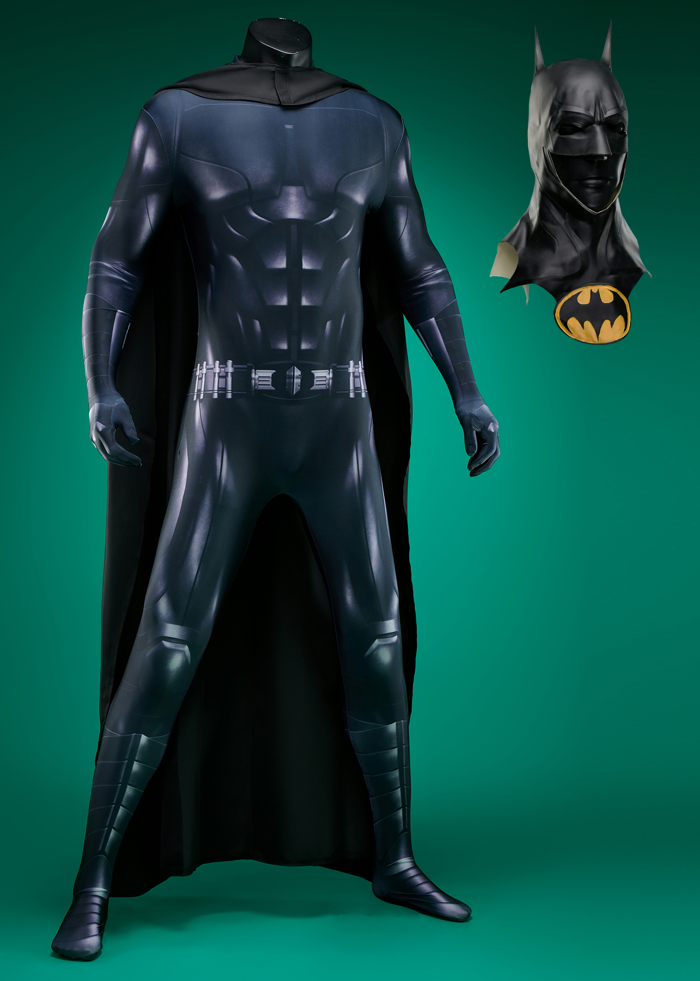 Superhero Bat Style Man Costume Bodysuit Bruce Wayne Michael Keaton Suit Cosplay