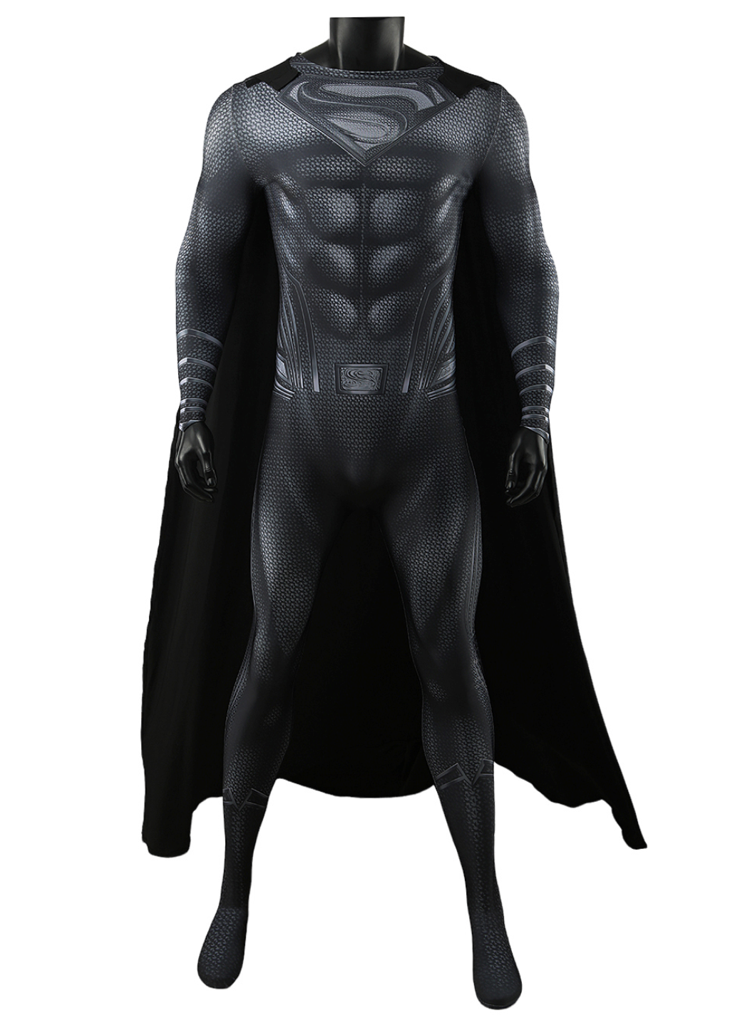 Superhero Man Costume Bodysuit Clark Kent Cosplay for Adult Kids Black Ver