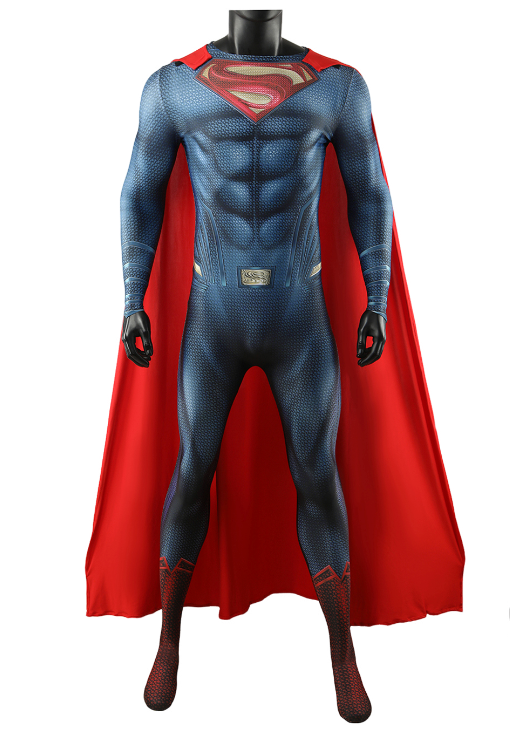 Superhero Man Costume Bodysuit Clark Kent Cosplay for Adult Kids Red Ver