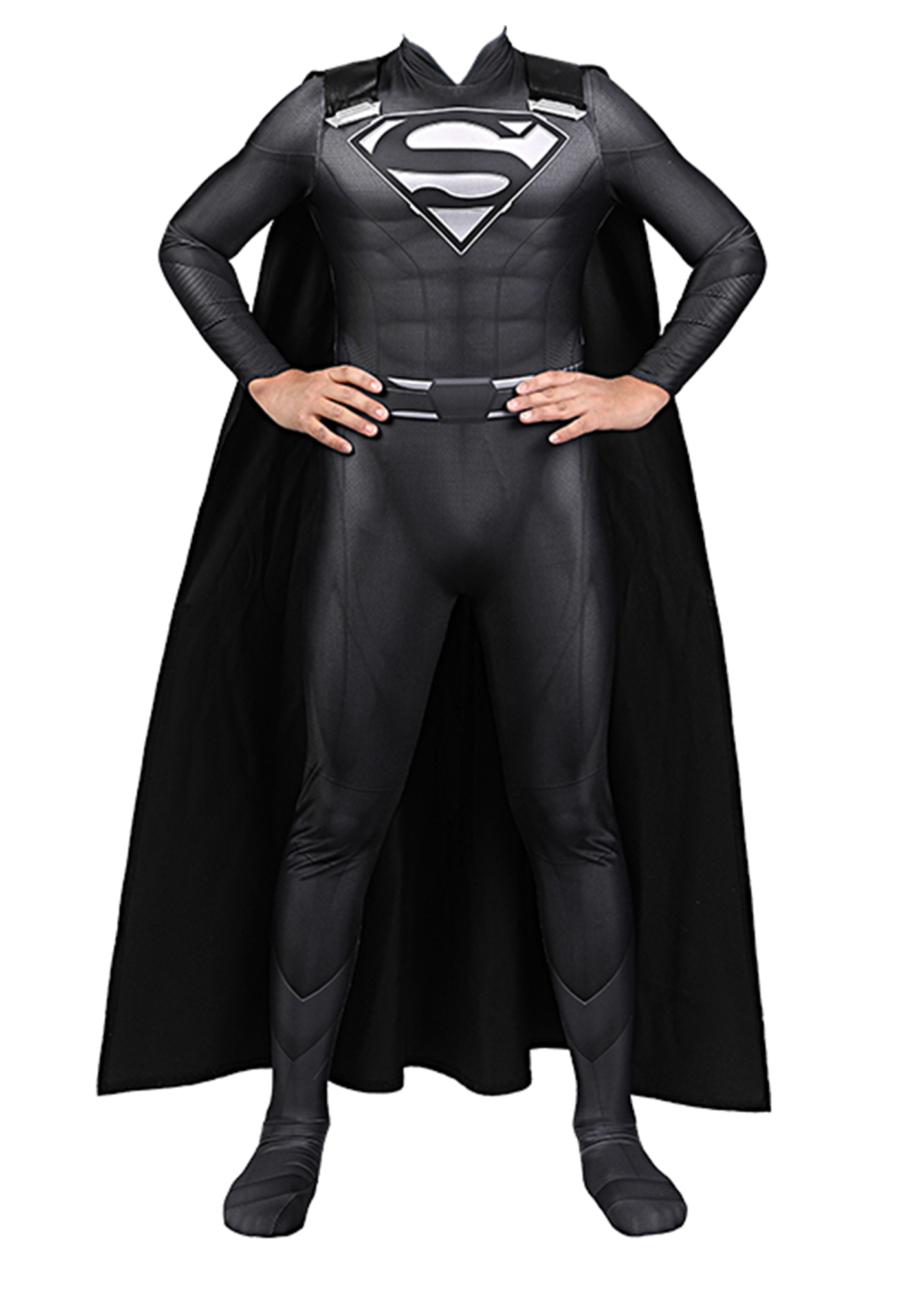 Superhero Man Costume Clark Kent Suit Cosplay Black Ver Kids Size