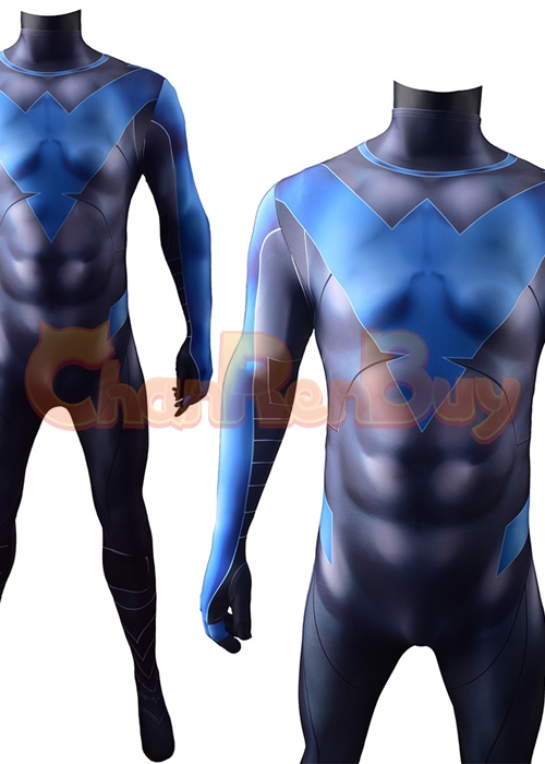 Nightwing Costume Cosplay Dick Grayson Bodysuit Ver.3 for Adult Kid