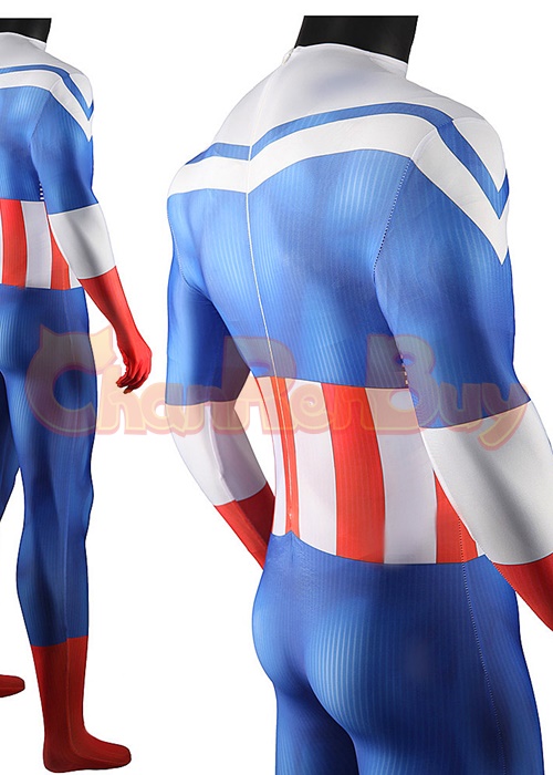 Captain America Sam Wilson Costume Cosplay Bodysuit for Adult Kid