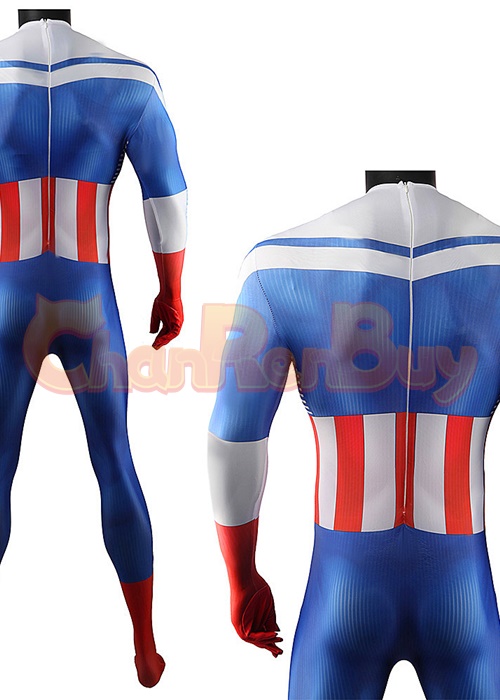 Captain America Sam Wilson Costume Cosplay Bodysuit for Adult Kid