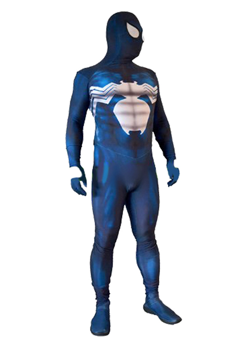 Venom Spider-Man Costume Cosplay Bodysuit Blue Ver for Adult Kid