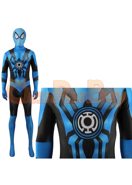Blue Lantern Corps Costume Cosplay Spider man Bodysuit for Adult Kid