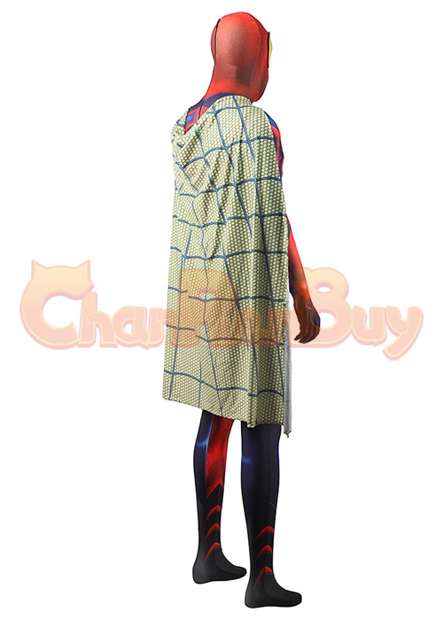 Spider-Man Unlimited Spiderman Costume Cosplay Bodysuit with Cloak Bulture Version for Adult Kid