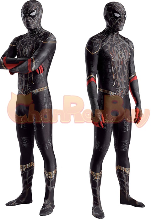 Spider-Man 3 No Way Home Cosplay Black Suit (Updated Version) Bodysuit Ver.7 for Adult Kid