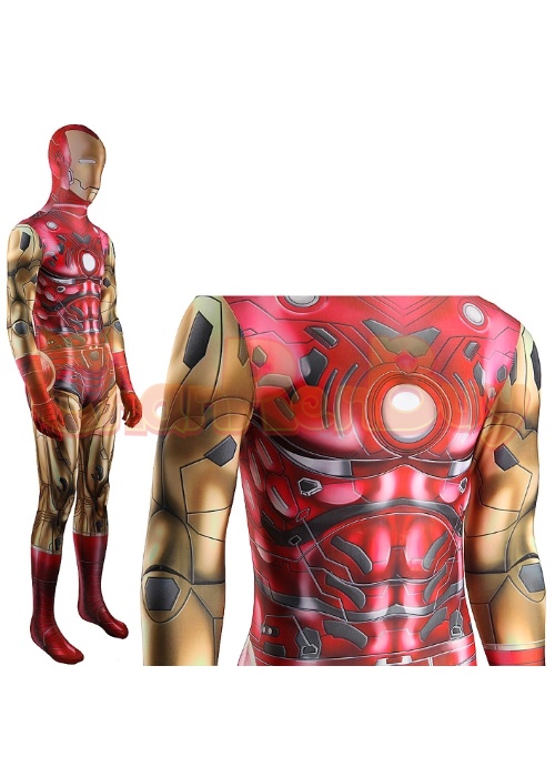 Iron Man Tony Stark Costume Cosplay Bodysuit for Adult Kid