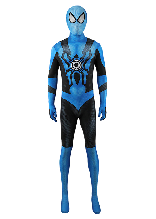 Blue Lantern Corps Costume Cosplay Spider man Bodysuit for Adult Kid