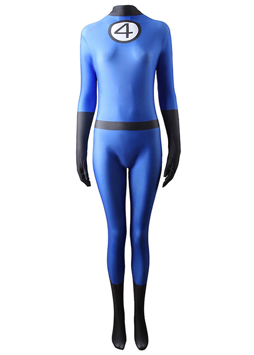 Fantastic Four Costume Cosplay Invisible Woman Bodysuit For Adult Kid