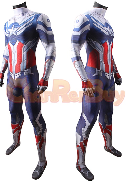 Captain America Cosplay Sam Wilson / Falcon Bodysuit For Adult Kid