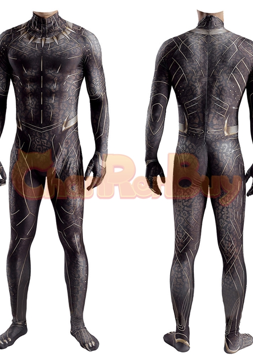 Black Panther Costume Cosplay Erik Killmonger Bodysuit for Adult Kid